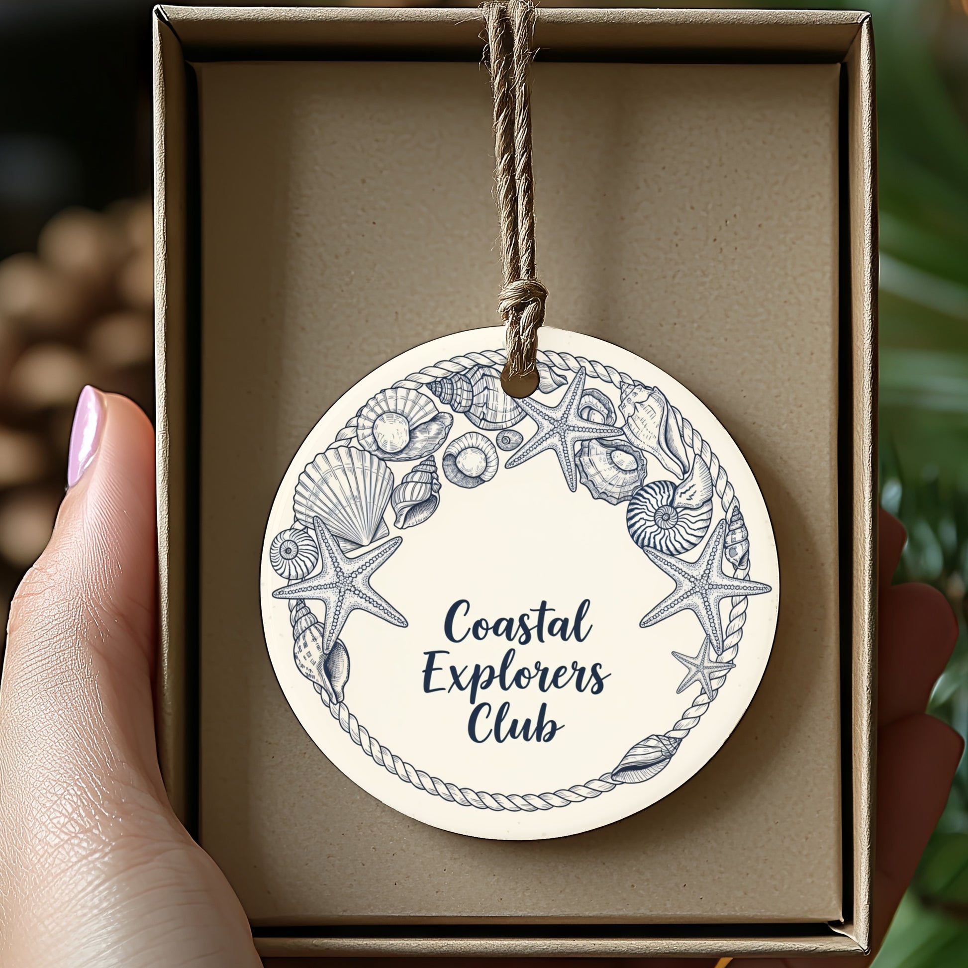 Coastal Explorers Club Hanging Ornament Decorative product