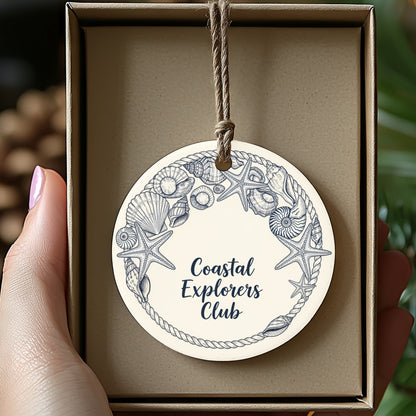Coastal Explorers Club Hanging Ornament Decorative product