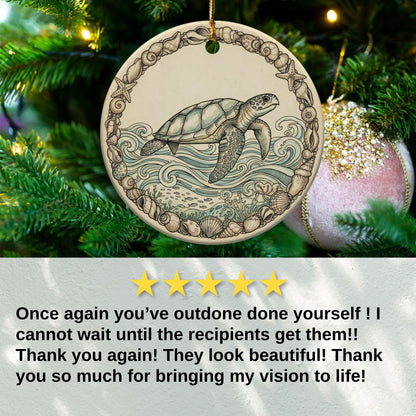 Sea Turtle Christmas Tree Ornament Unique Gift product