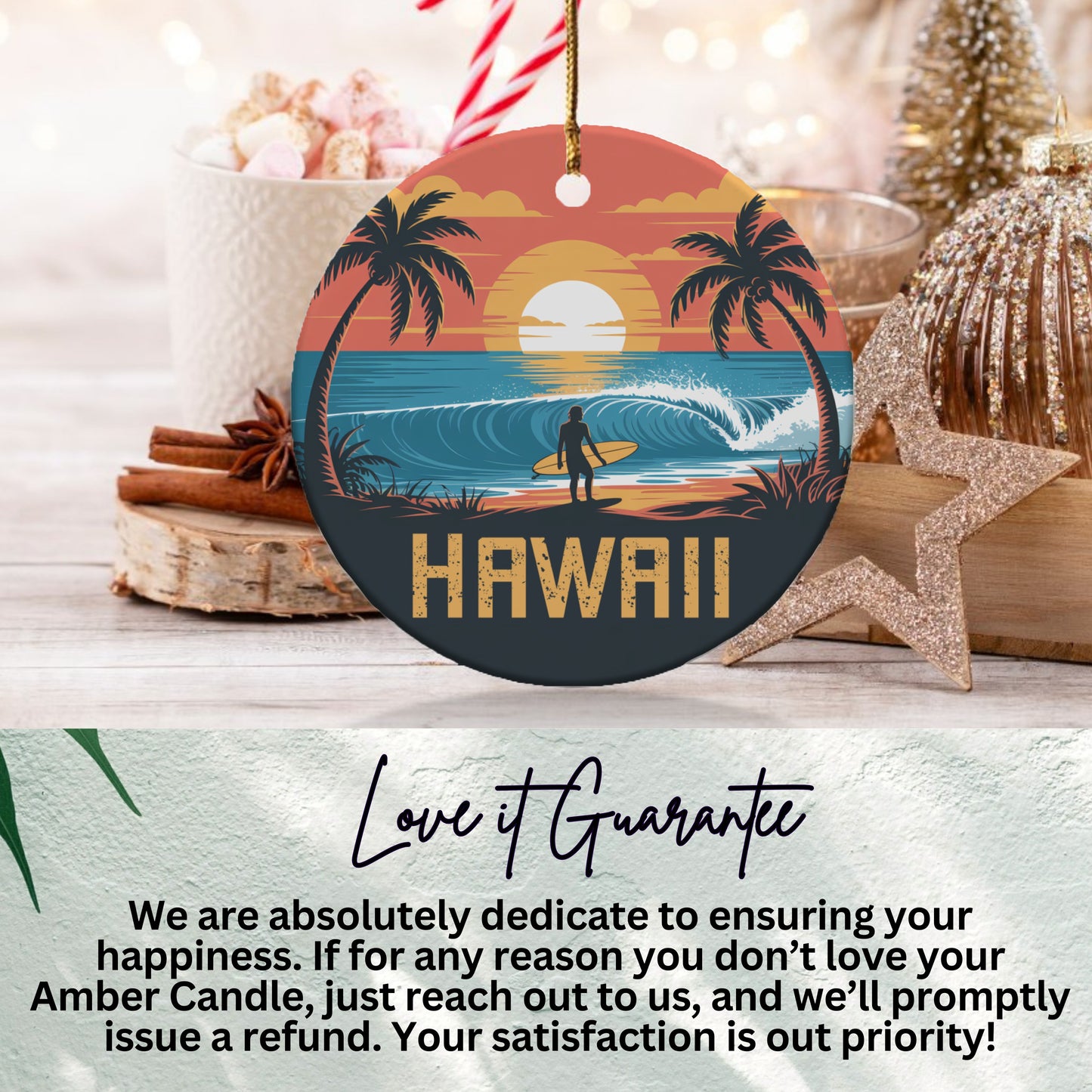 Hawaii sunset design decorative ornament product