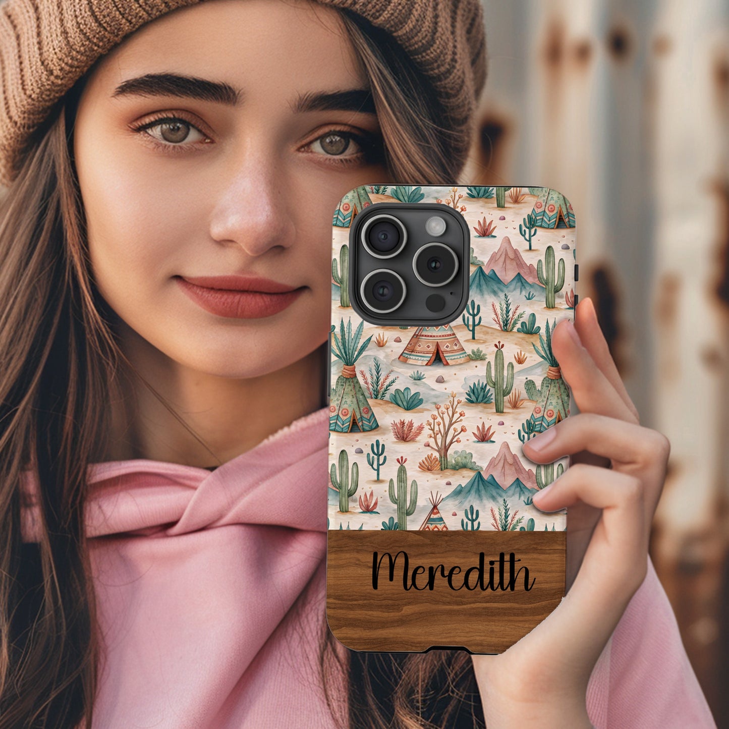 Personalized Desert Landscape Art Phone Cover Meredith
