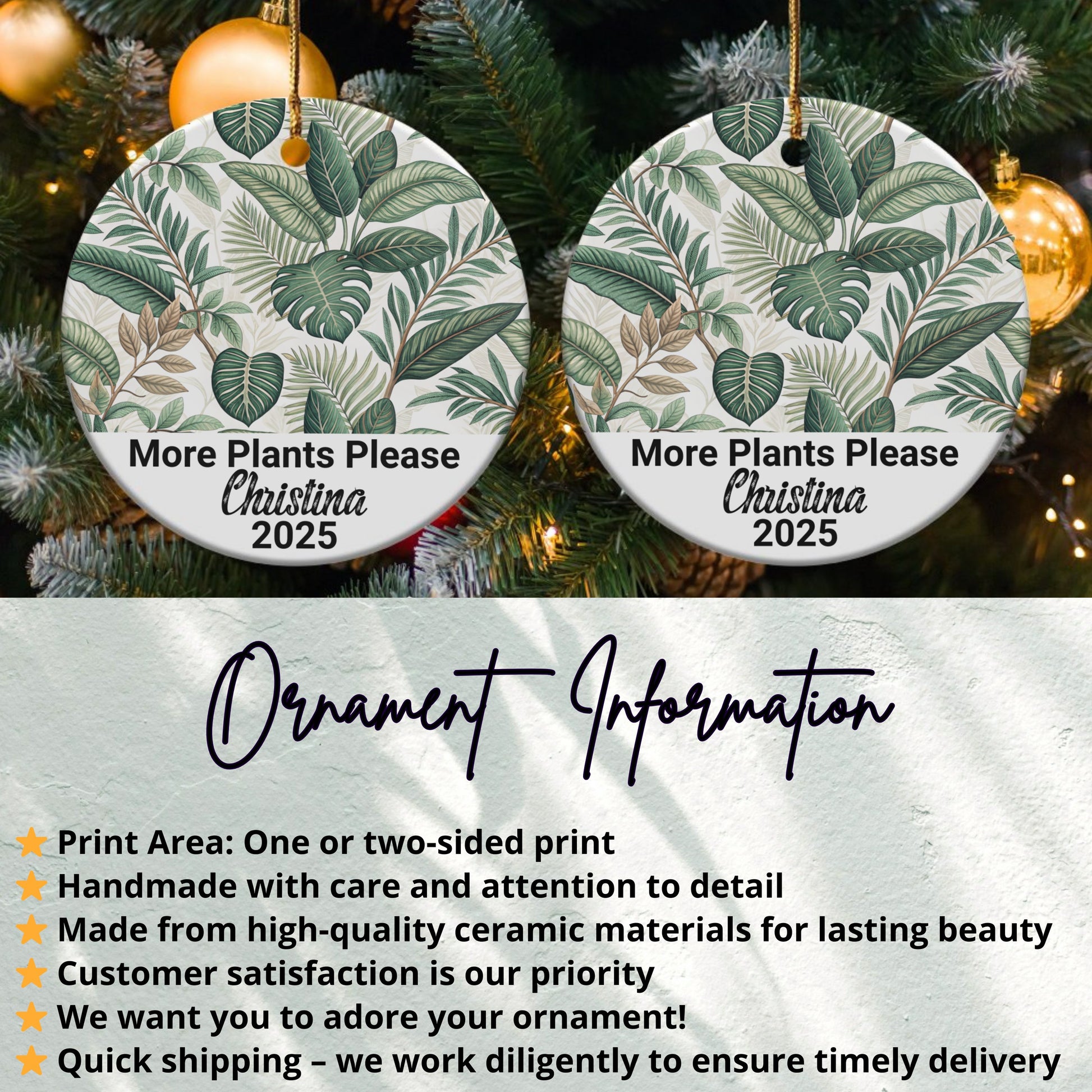 Personalized More Plants Please Christmas Ornament product