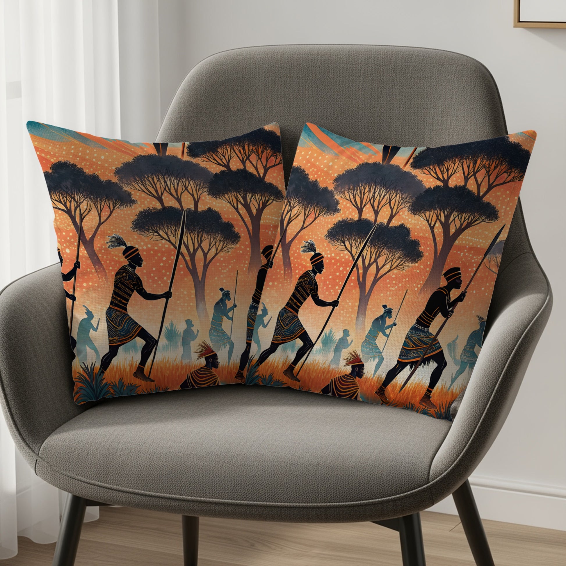 Tribal Warriors Throw Pillow Covers for Home Decor