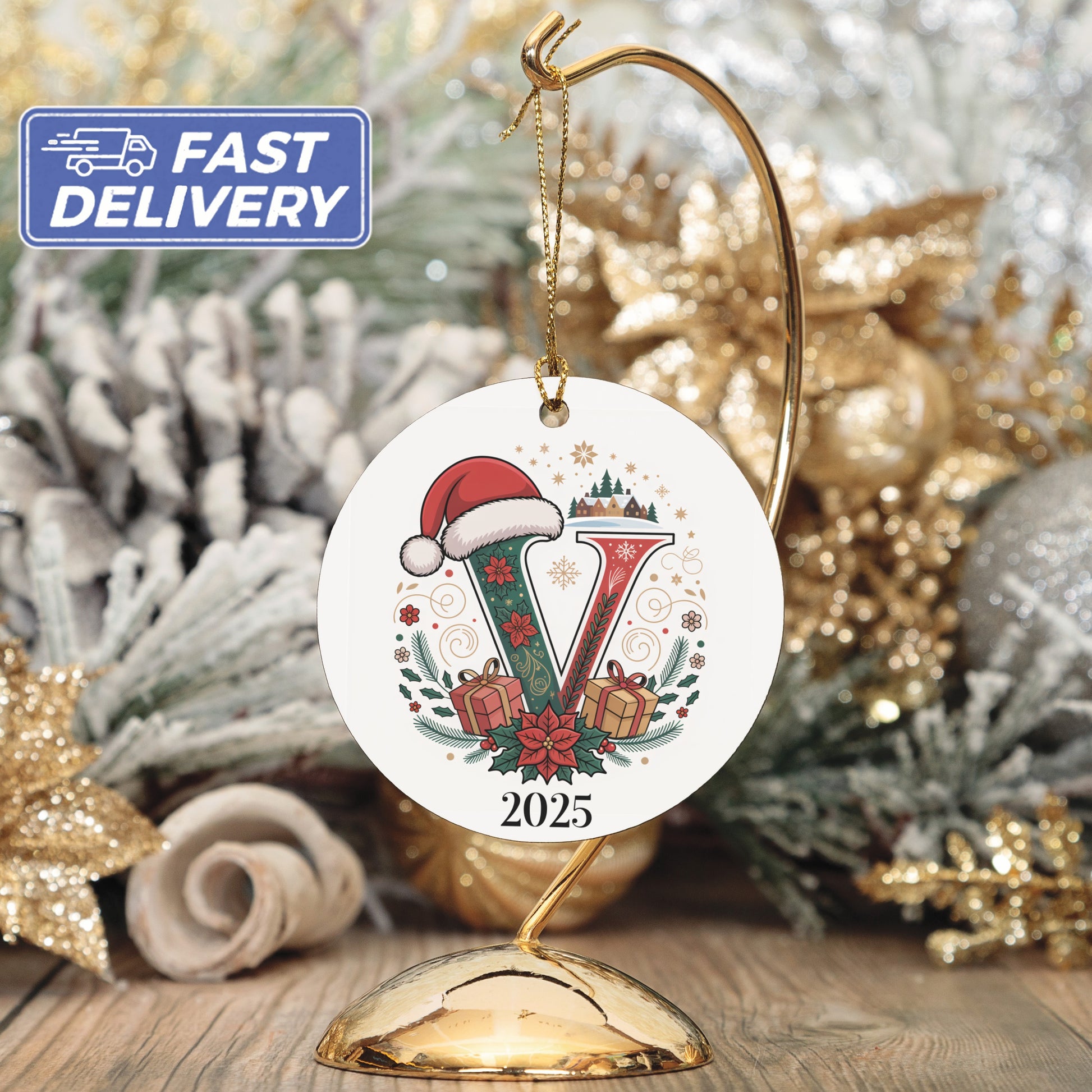 Christmas V 2025 Ornament with Festive Design product