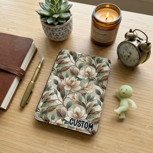 Custom Floral Leaf Design Hardcover Notebook