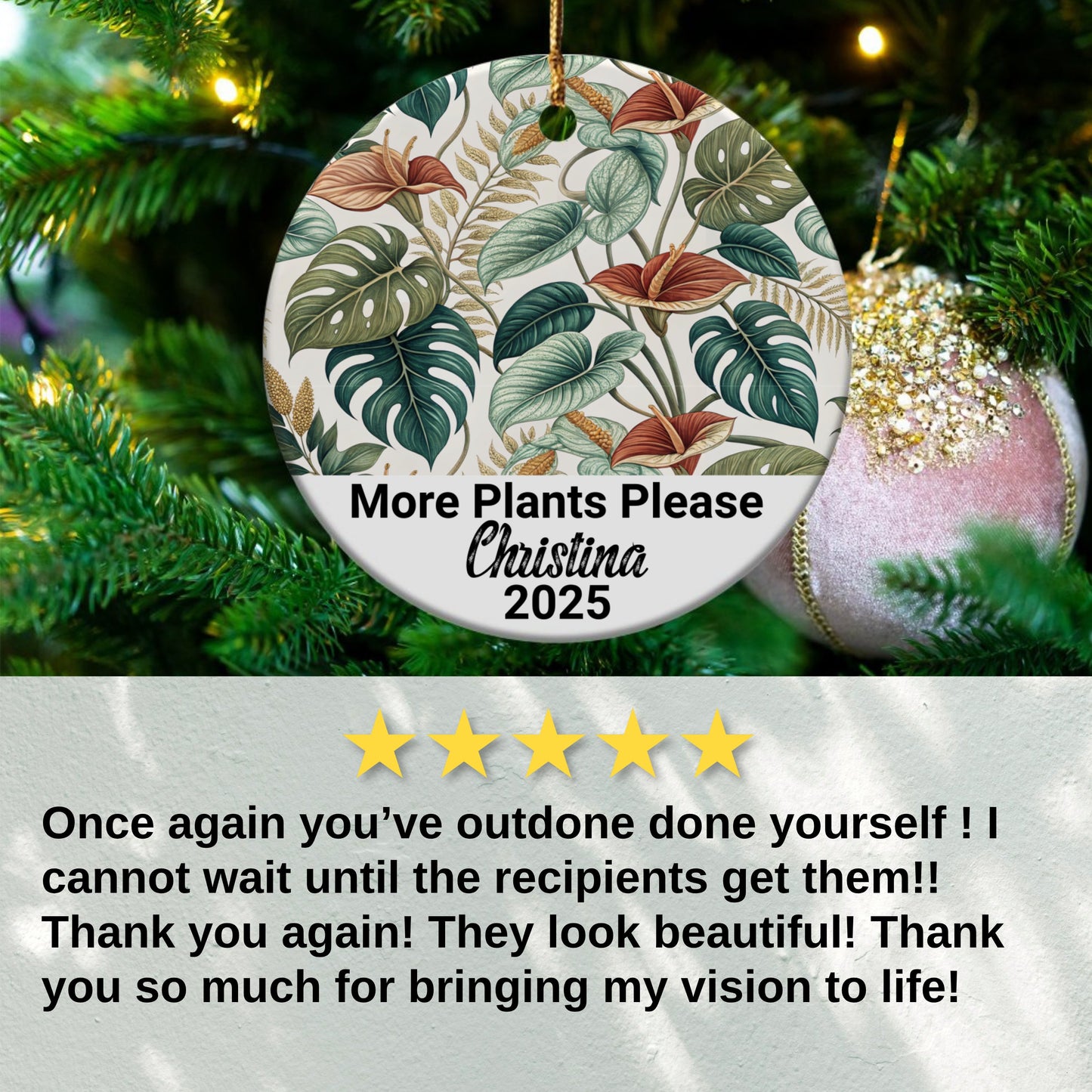 More Plants Please Custom 2025 Ornament product type