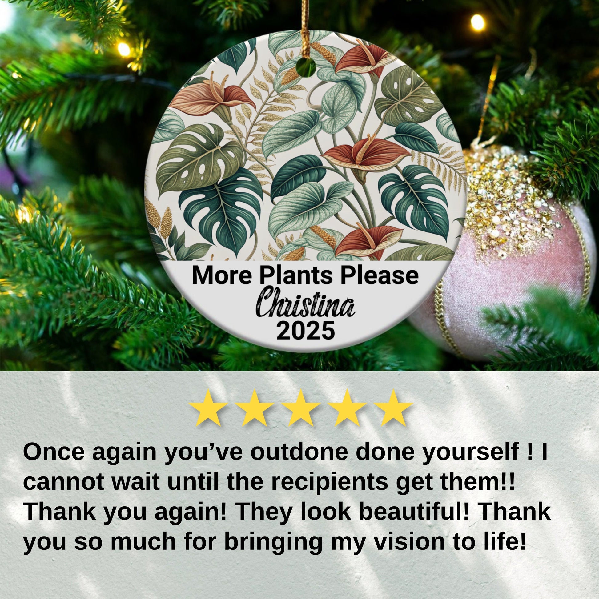 More Plants Please Custom 2025 Ornament product type
