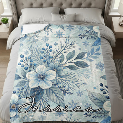 Personalized Jessica Floral Design Blanket Bedding Decor