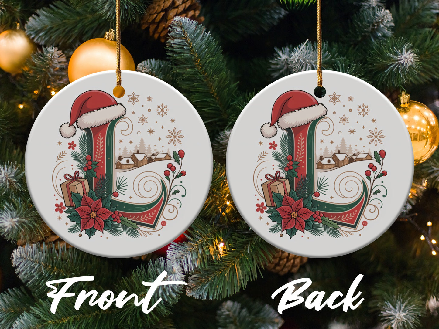 Festive Holiday Ornament with Santa Hat Design product