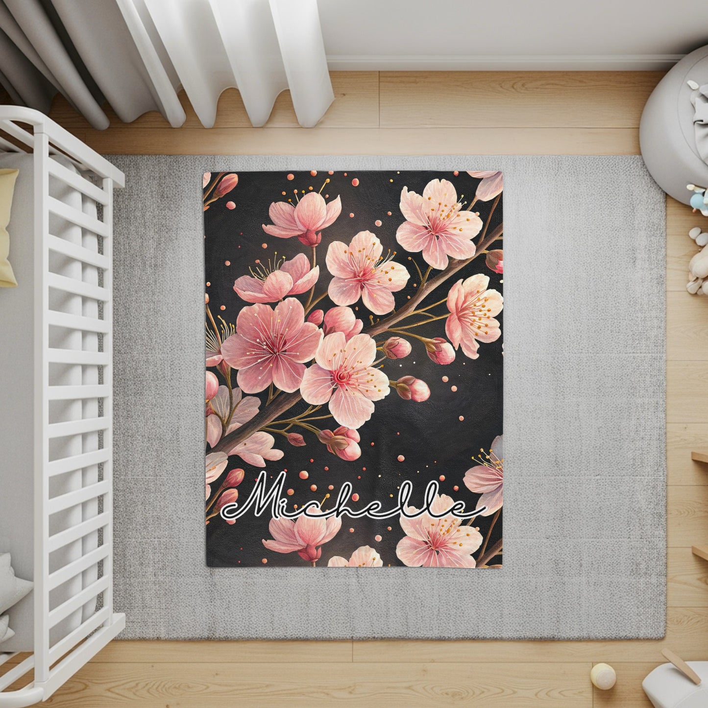 Sakura Custom Name Blanket Gift for All Special Days - Walk Greener