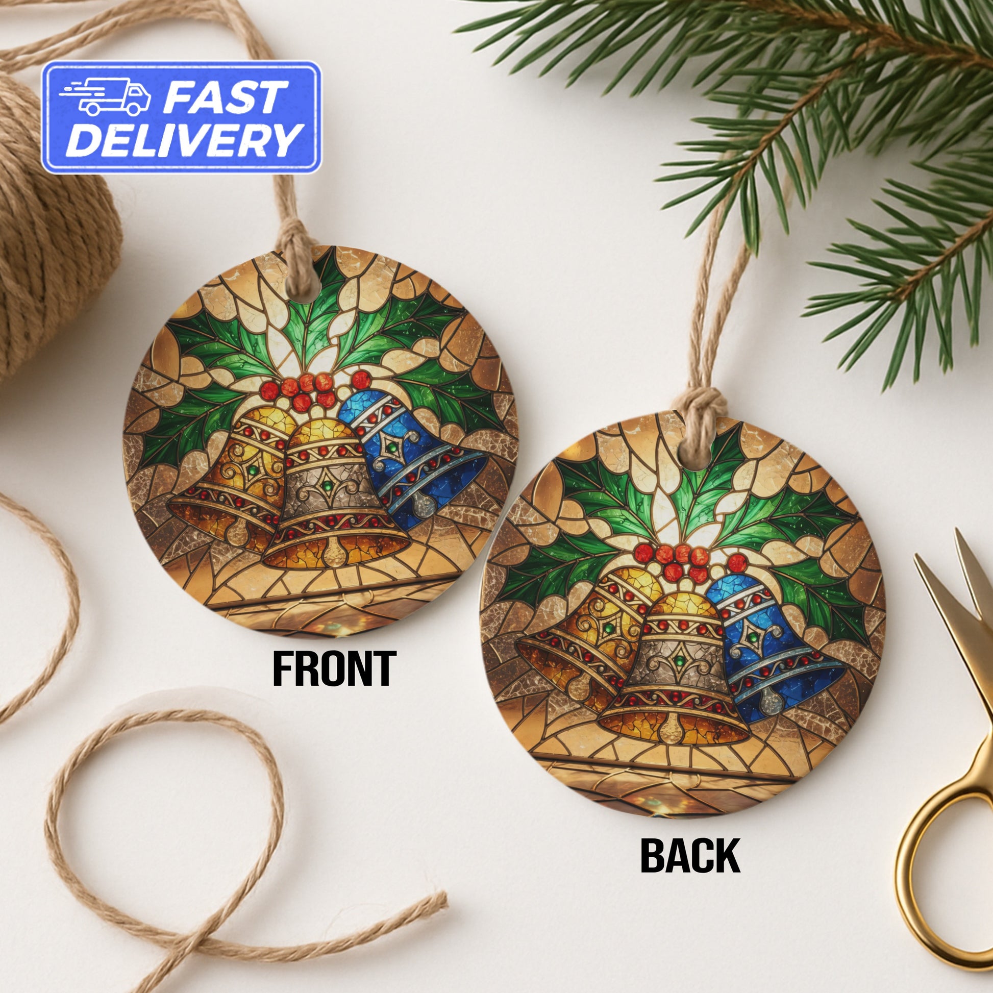 Vintage Christmas Bells Hanging Ornament product