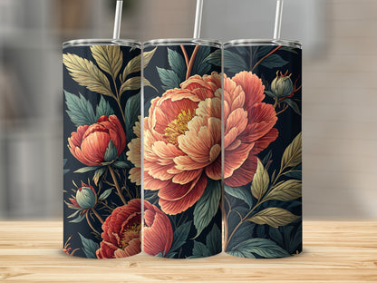 Elegant Floral Pattern Tumbler for Stylish Drinkware