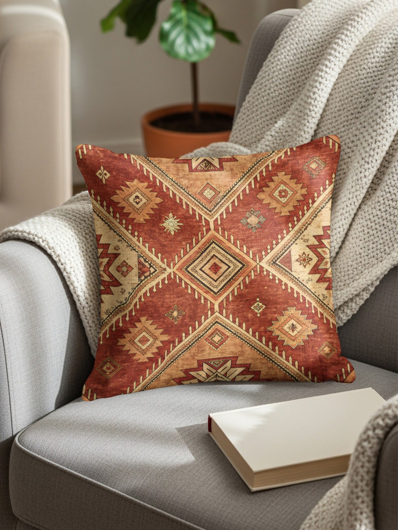 Ethnic Aztec Inspired Geometric Patterns Pillows & Pillow Cases - Walk Greener