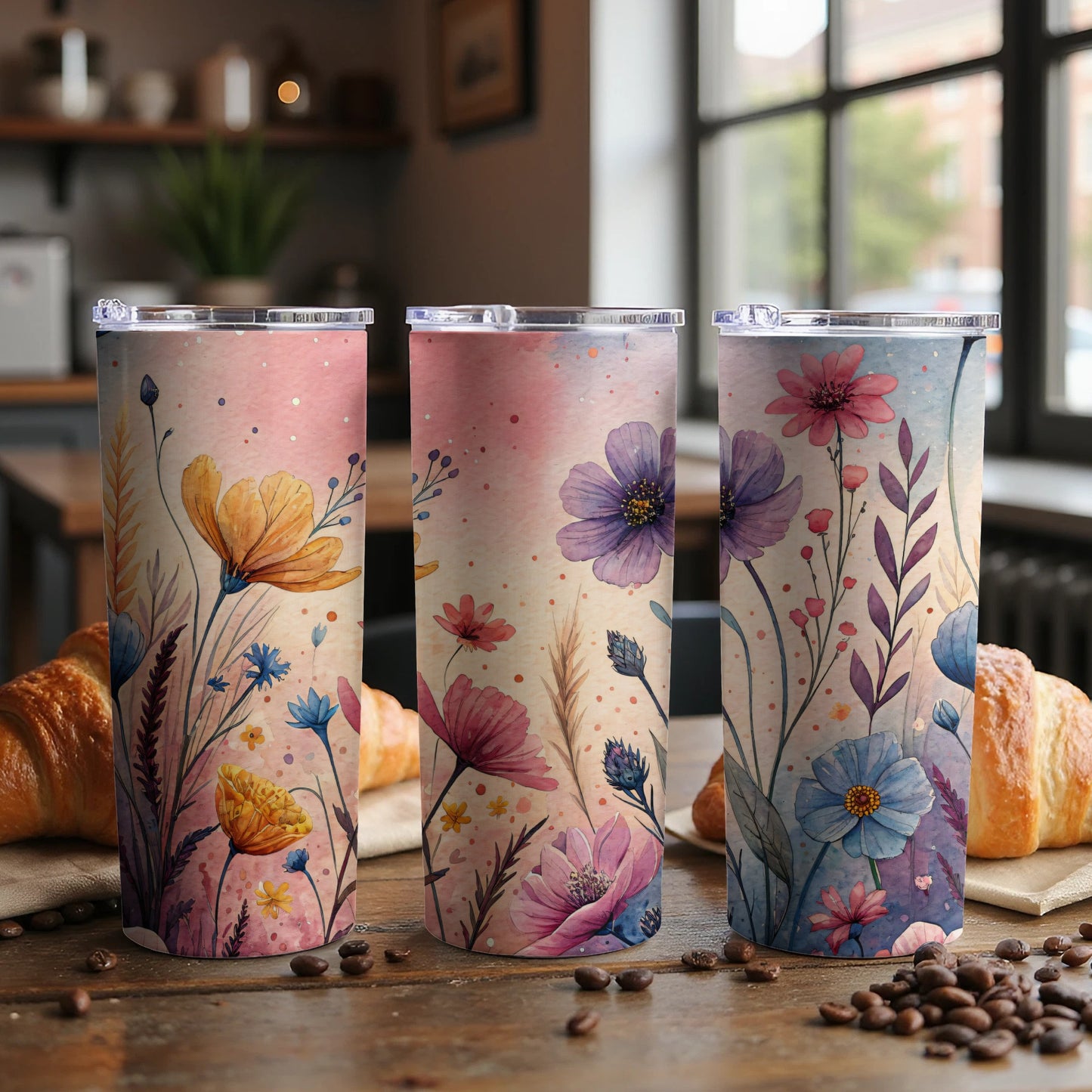 Artistic Floral Design a Perfect Touch for your 20 oz Skinny - Walk Greener
