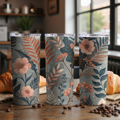 Serene Blooms and Botanical Delight Artistic Tumbler - Walk Greener