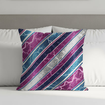 Diagonal Lightning and Stripe Patterned Design Throw Pillows - Walk Greener