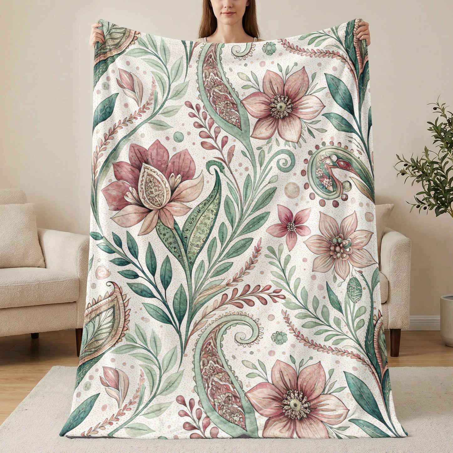 Elegant Blooms Watercolor Floral Design Pattern Style - Walk Greener