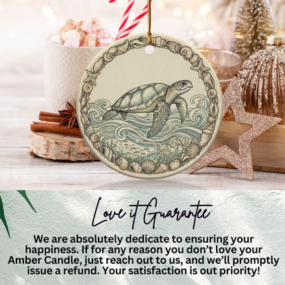 Sea Turtle in Ocean Christmas Ornament product type