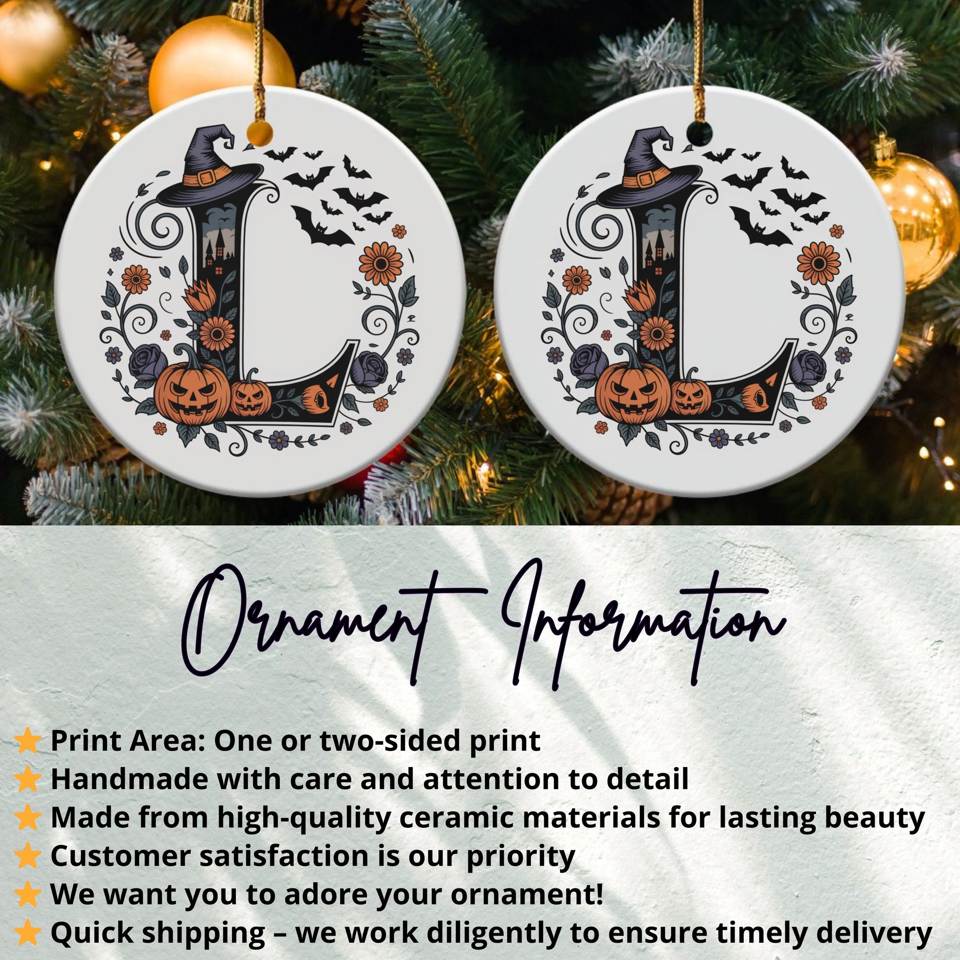 Spooky Halloween Letter L Ornament product type