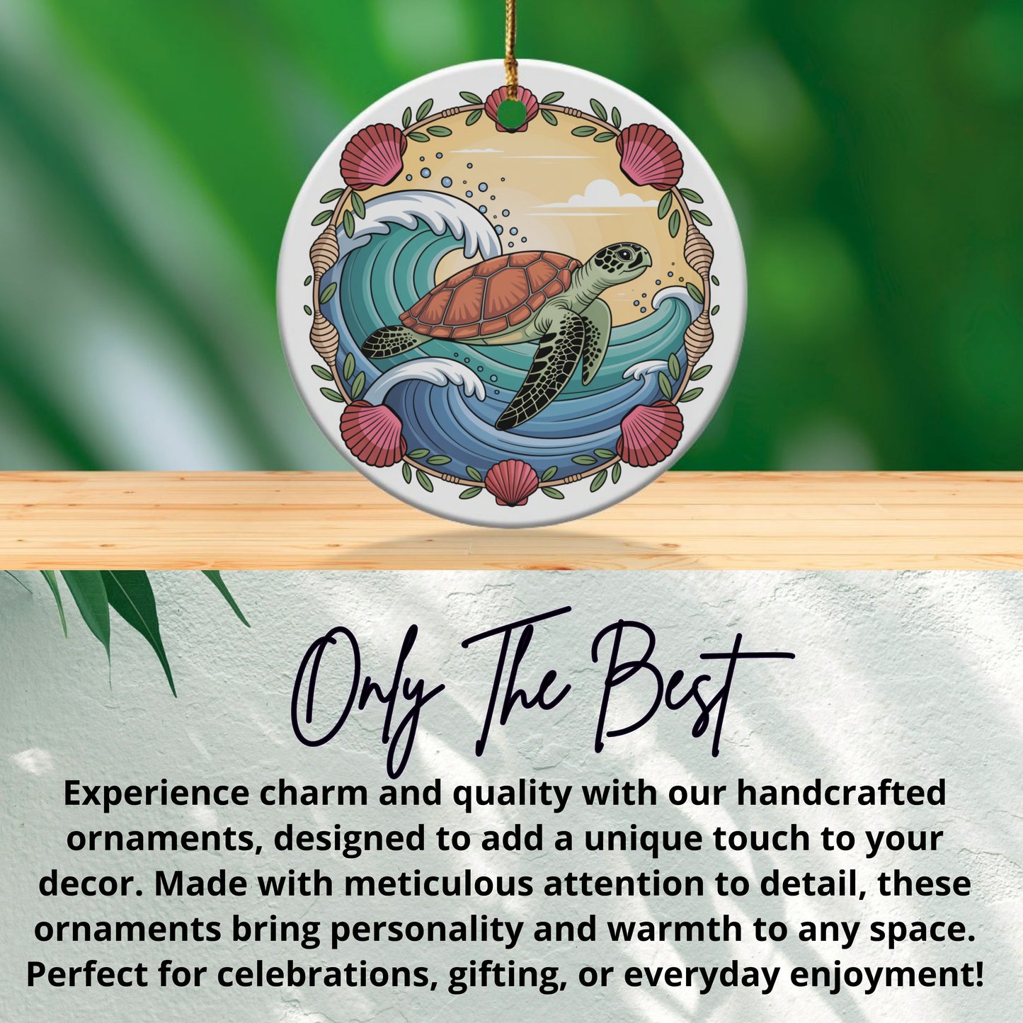 Handcrafted Sea Turtle Ornament Unique Decor Product