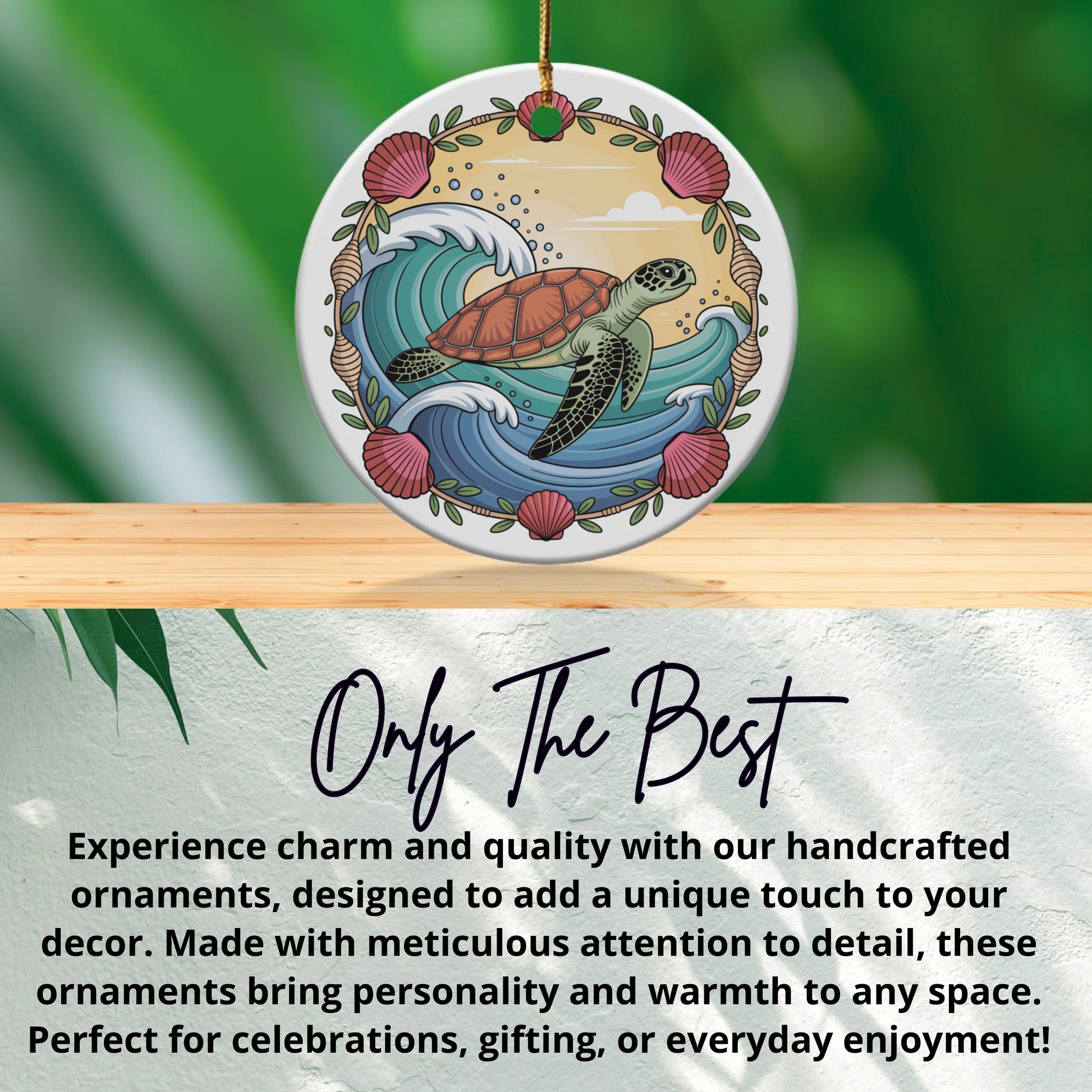 Handcrafted Sea Turtle Ornament Unique Decor Product