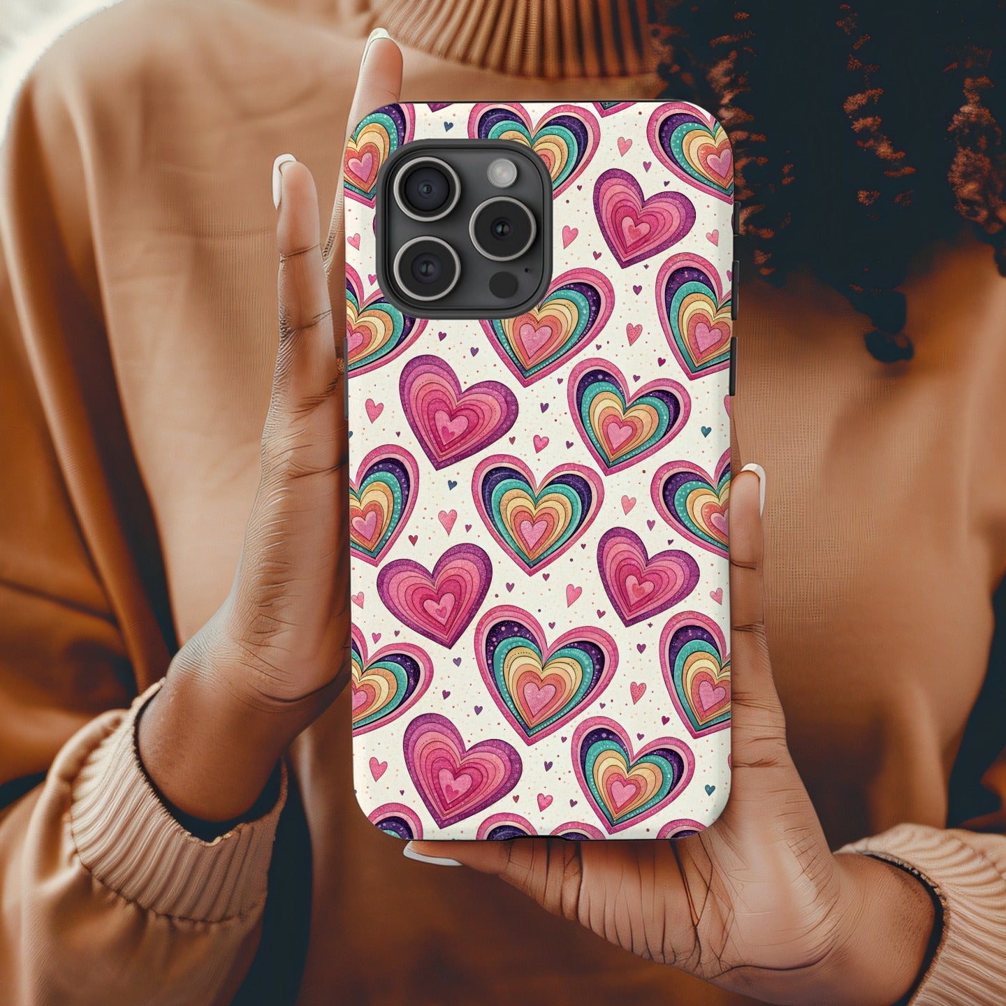 Heart Pattern with Custom Name Valentines Day Gift Custom Phone Case - Walk Greener
