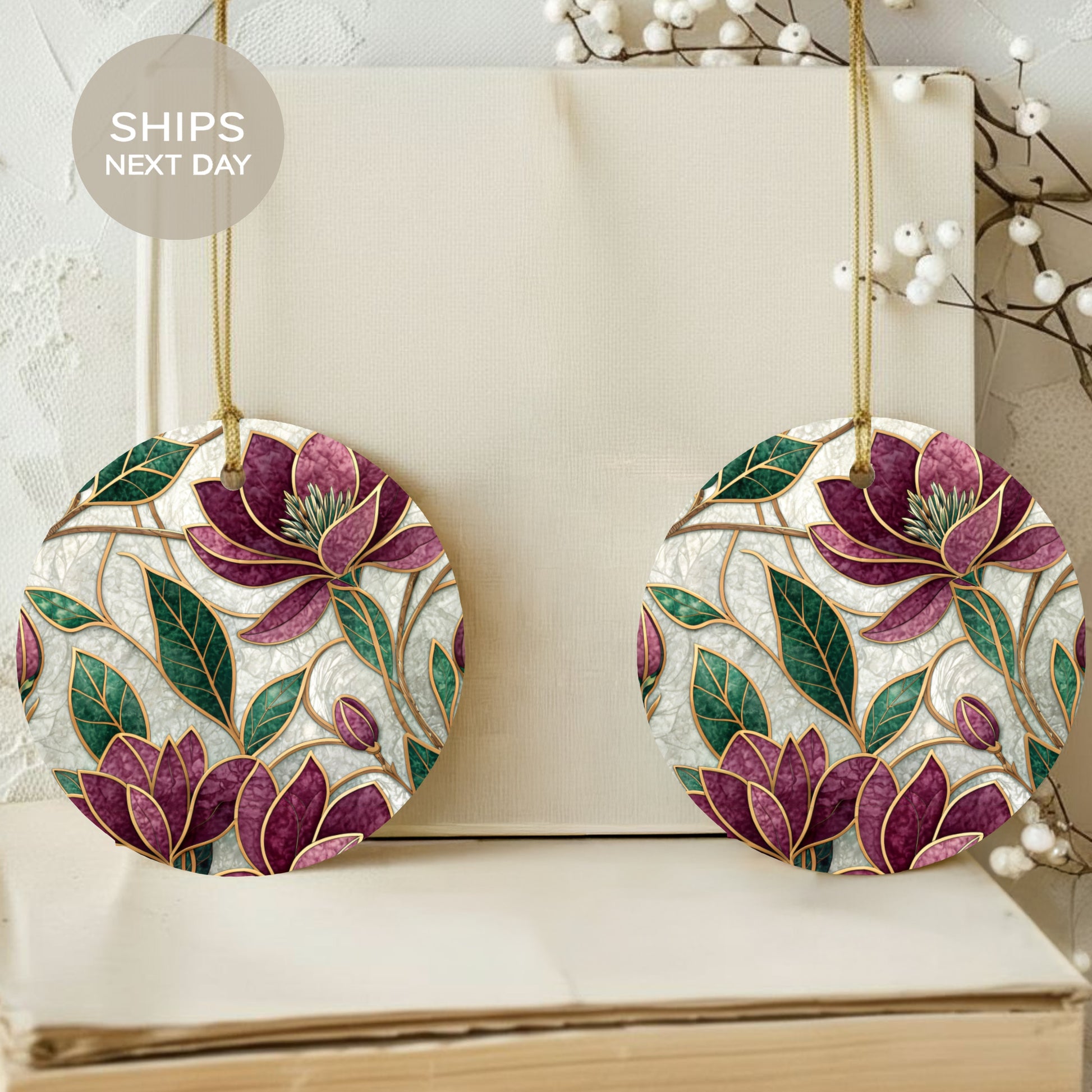 Elegant Floral Design Round Hanging Decoration Set