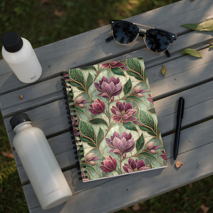 Floral Patterned Spiral Bound Notebook Stylish Design