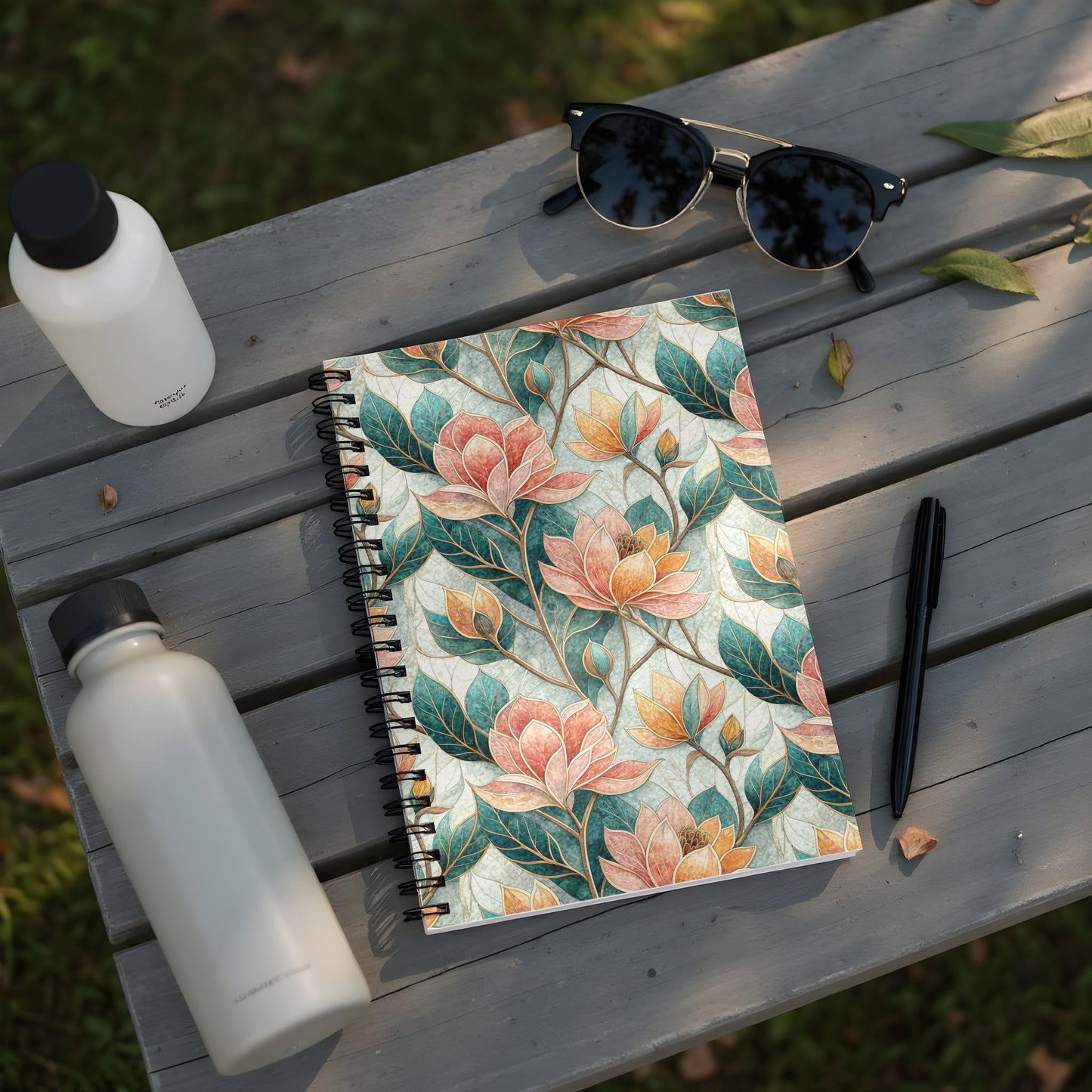 Floral Patterned Spiral Bound Notebook for All Writing Needs
