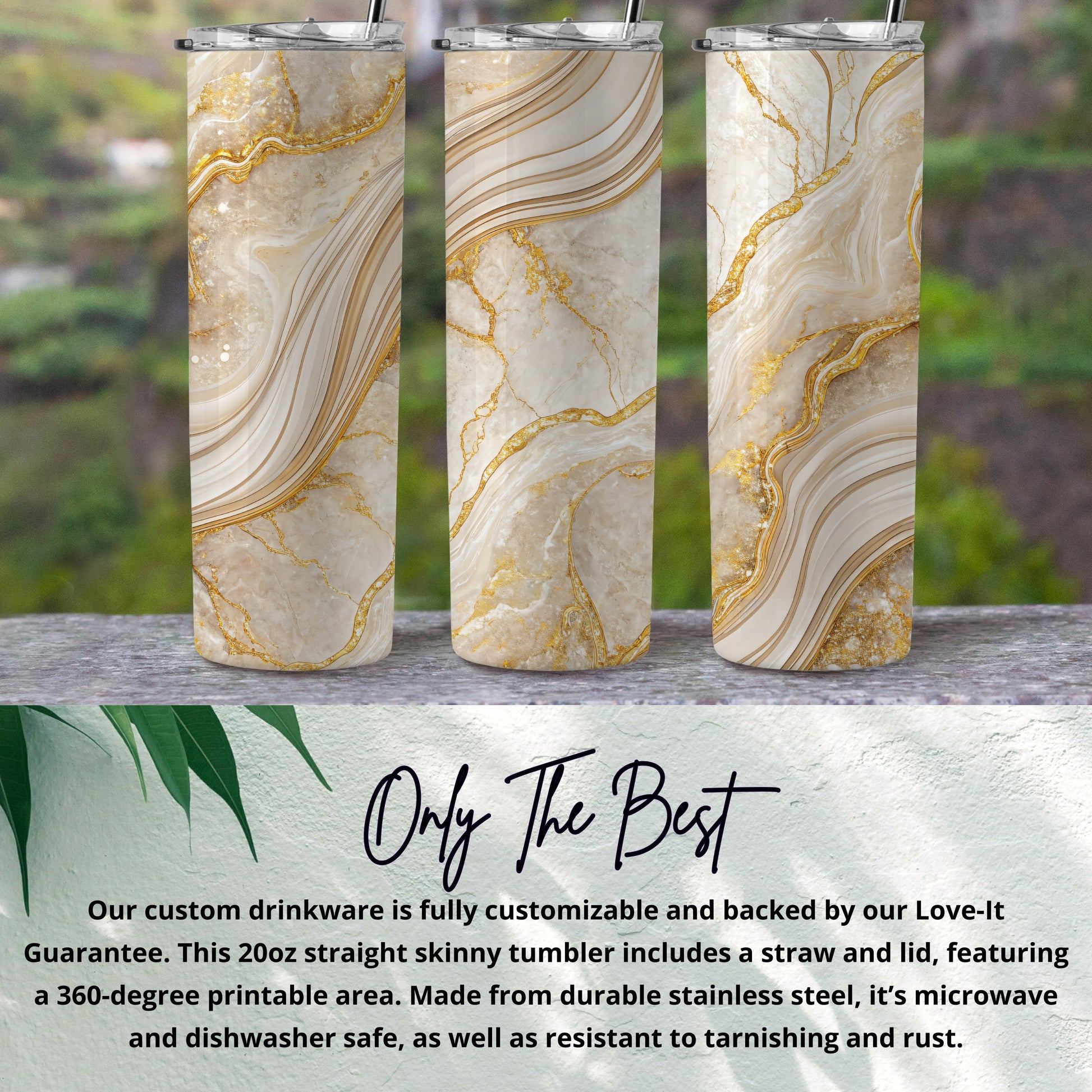 Customizable 20oz Straight Skinny Tumbler with Straw and Lid