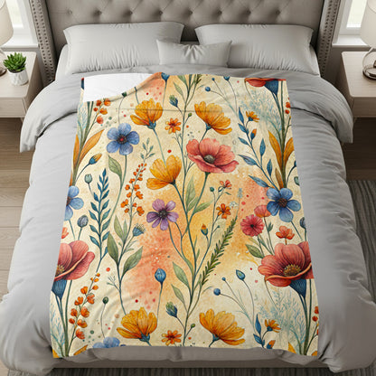 Colorful Watercolor Flowers Botanical Pattern Design - Walk Greener