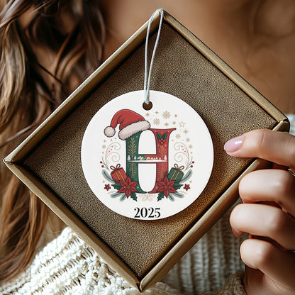 Personalized Santa Hat Initial Christmas Ornament product