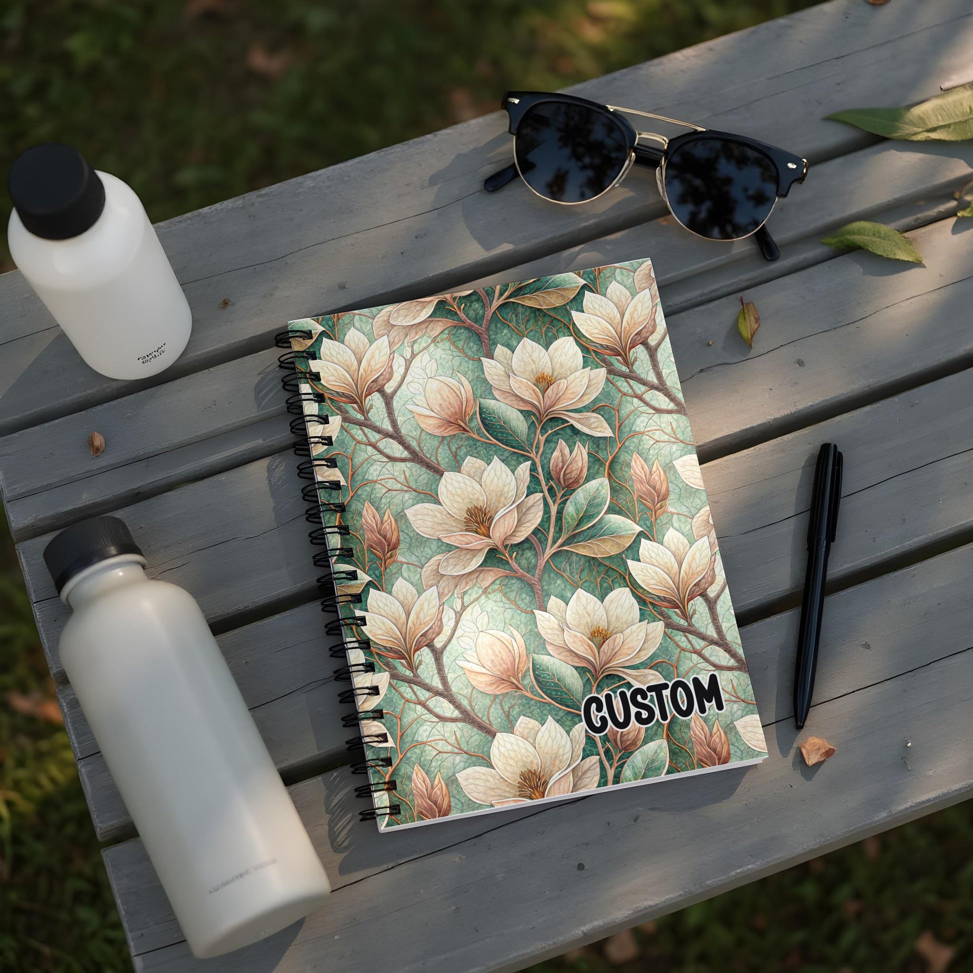 Flower Pattern Custom Spiral Notebook for Everyday Use