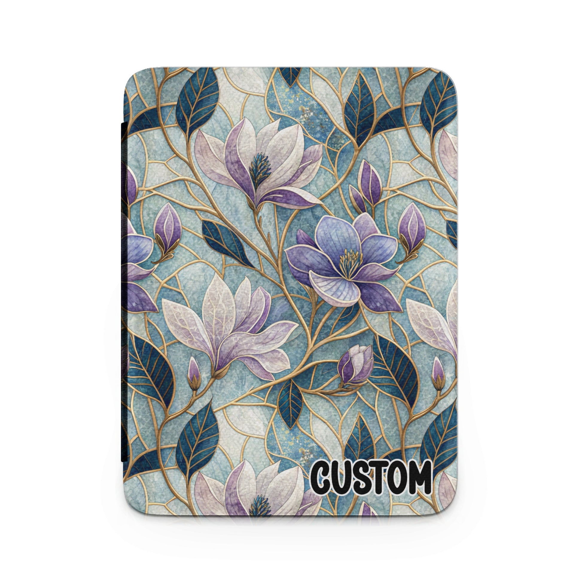 Custom Floral Art Design with Blue and Purple Flowers