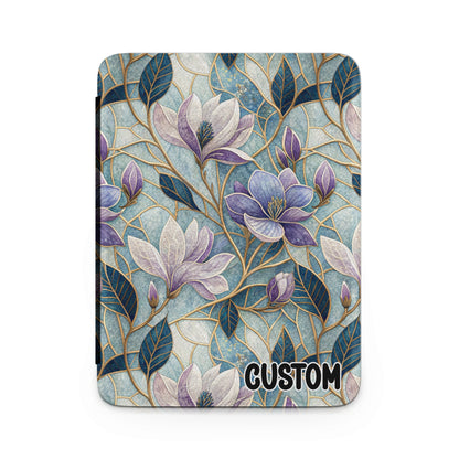 Custom Floral Art Design with Blue and Purple Flowers