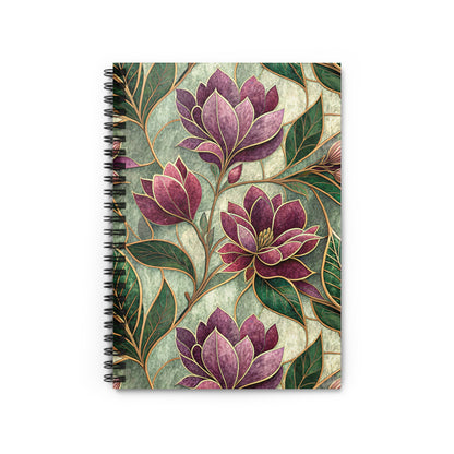 Elegant Floral Design Spiral Bound Notebook
