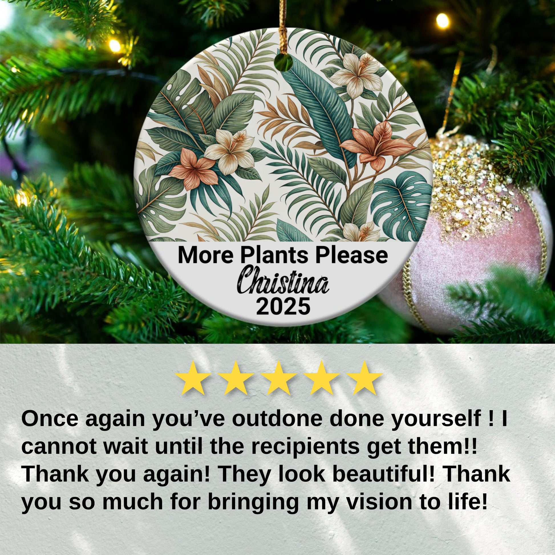 More Plants Please Custom Christmas Ornament product