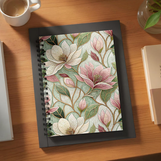 Beautiful Floral Design Spiral Bound Notebook
