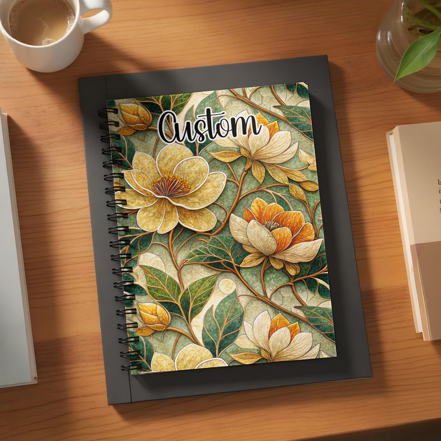Custom Floral Design Spiral-Bound Notebook