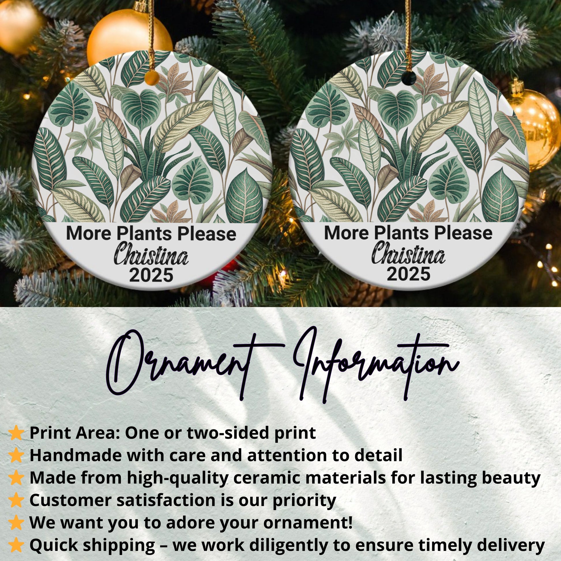 Customizable More Plants Please Ornament product