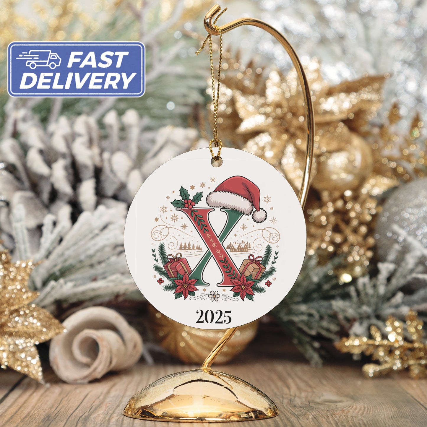Festive Santa Hat Ornament 2025 Holiday Decoration product type