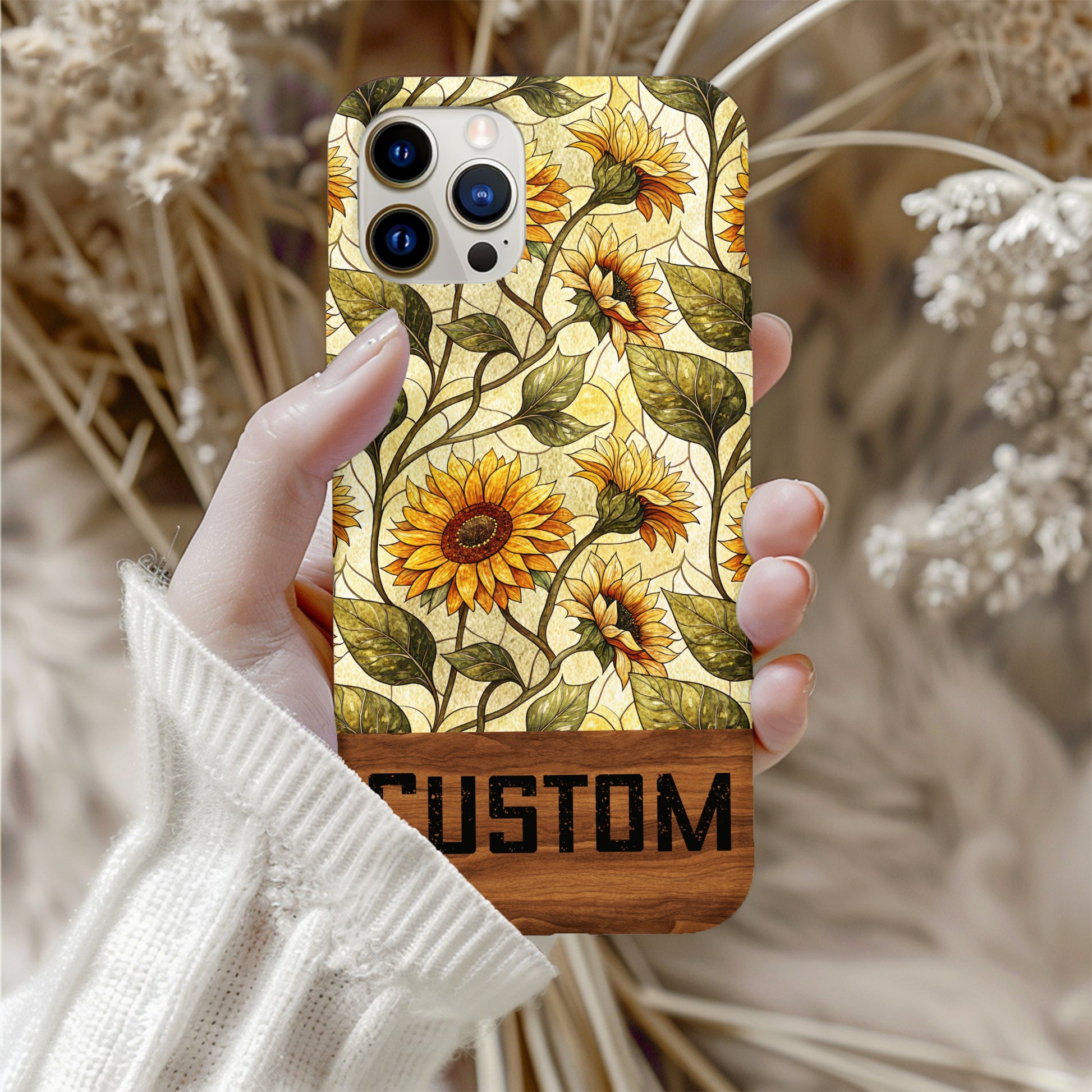 Custom Sunflower Design Phone Case Customizable