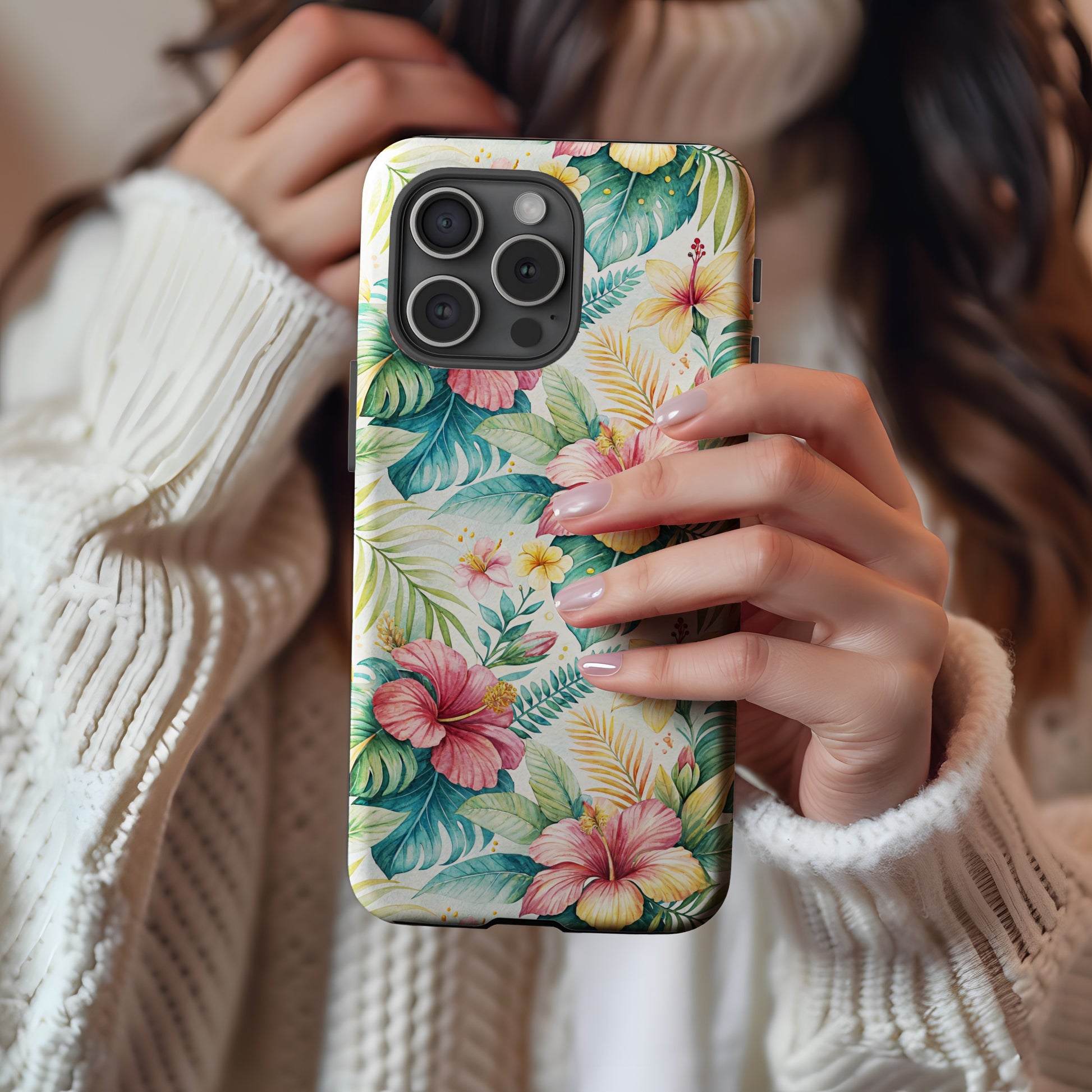 Vibrant Tropical Floral Pattern Phone Case Accessory
