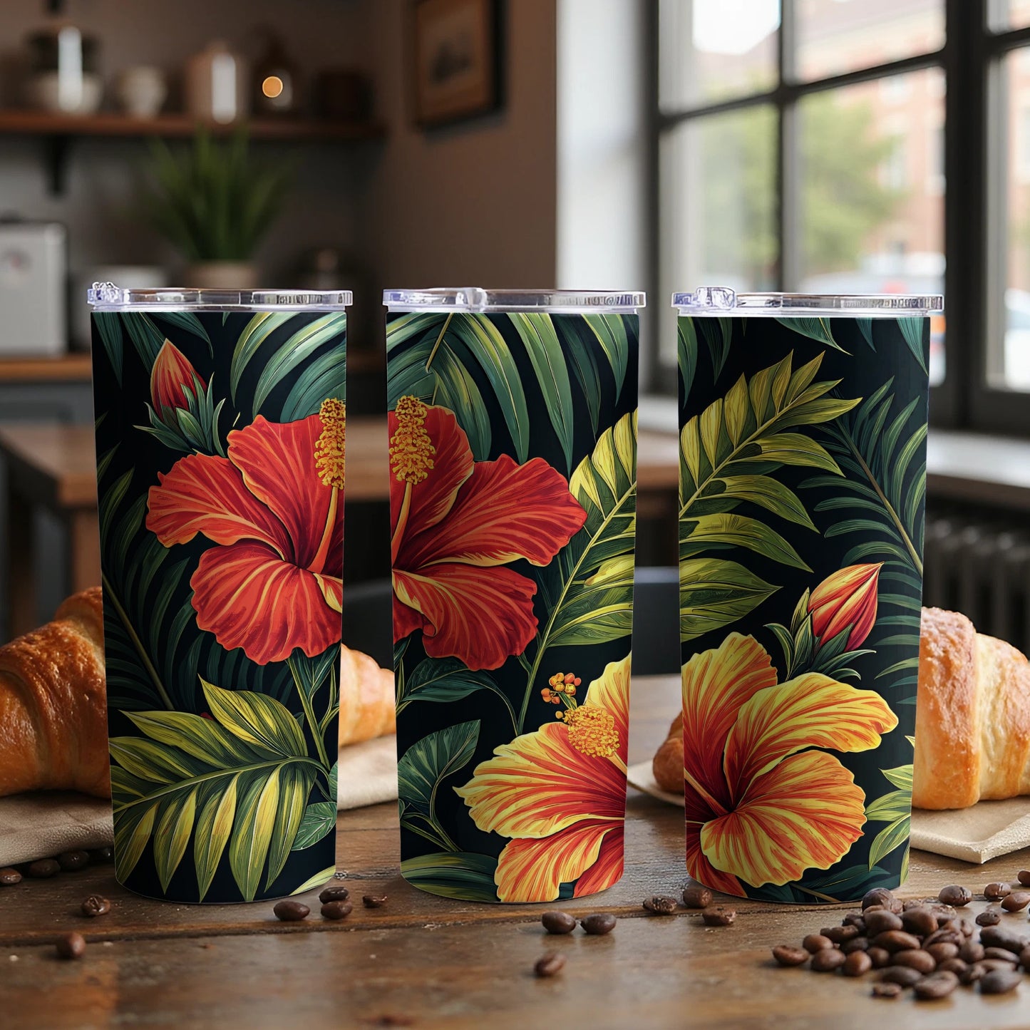 Vibrant Tropical Floral Design Insulated Tumbler
