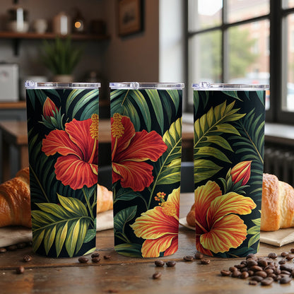 Vibrant Tropical Floral Design Insulated Tumbler