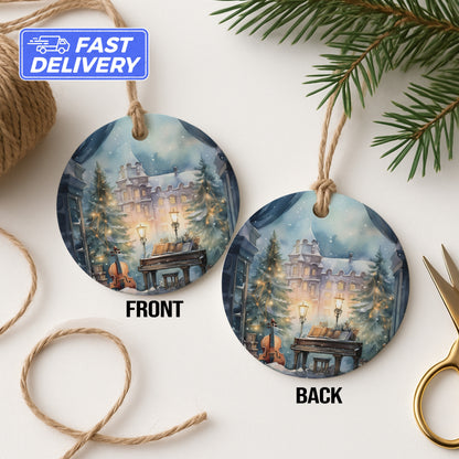 Elegant Christmas Ornaments Featuring Festive Scene product type