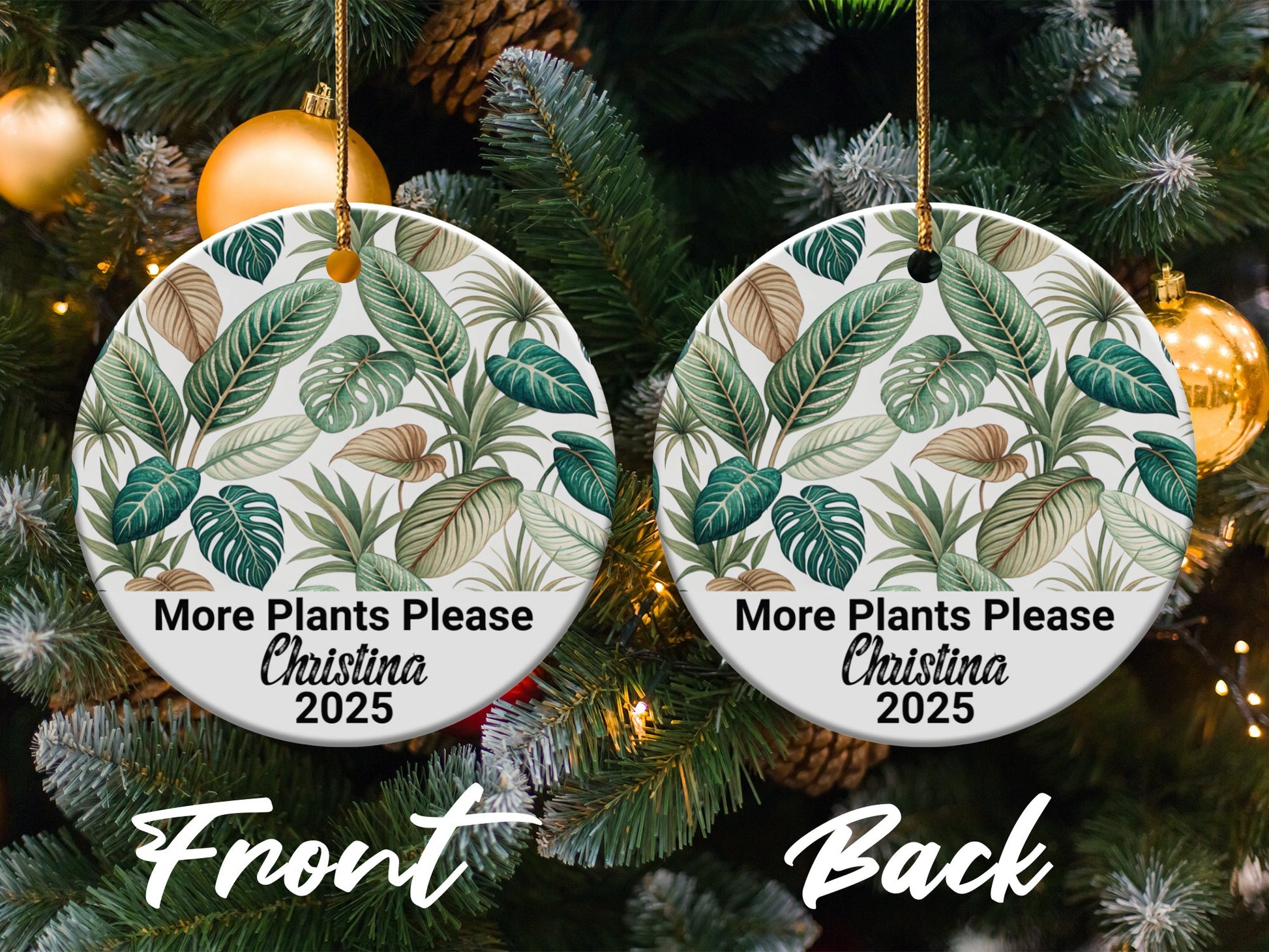 More Plants Please Personalized 2025 Ornament product type