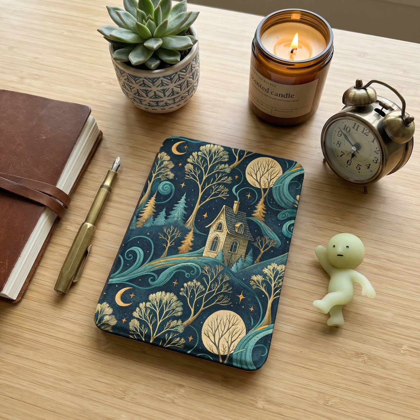 Enchanting Forest Night Design Hardcover Notebook