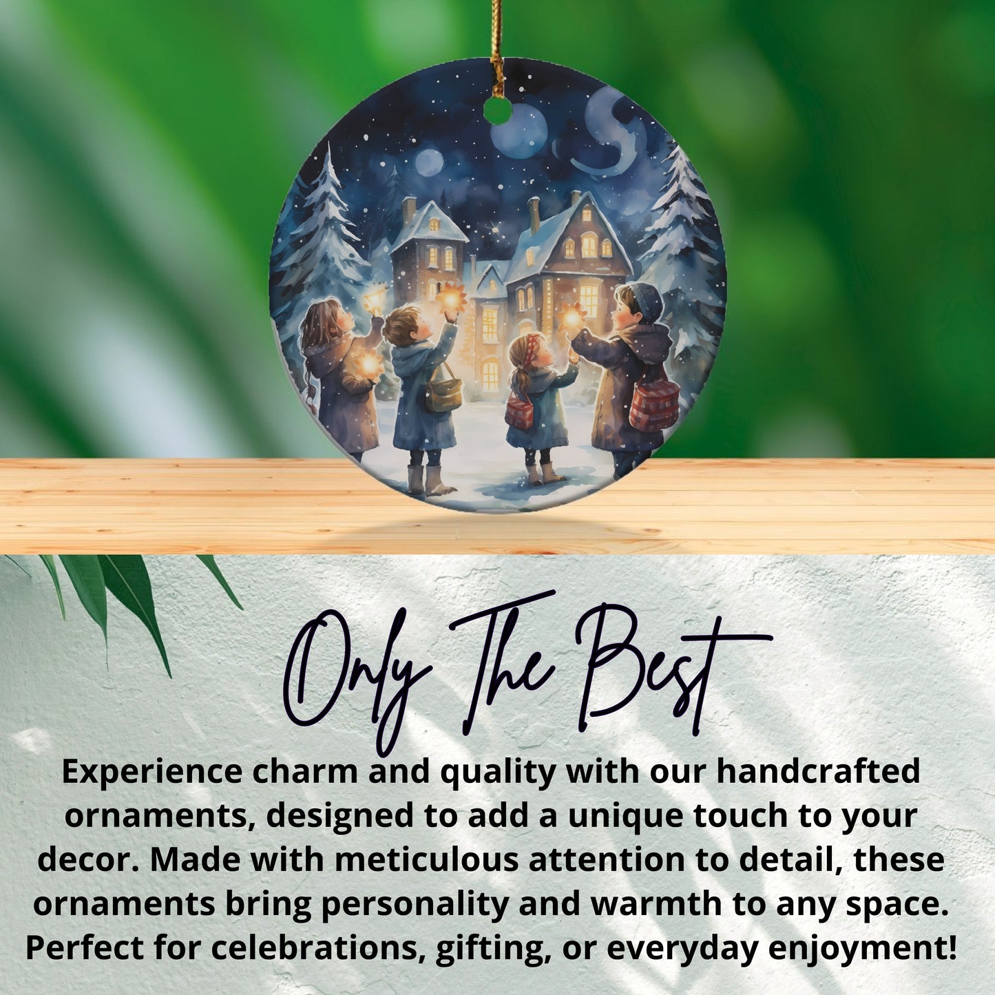 Handcrafted Holiday Scene Decorative Ornament product