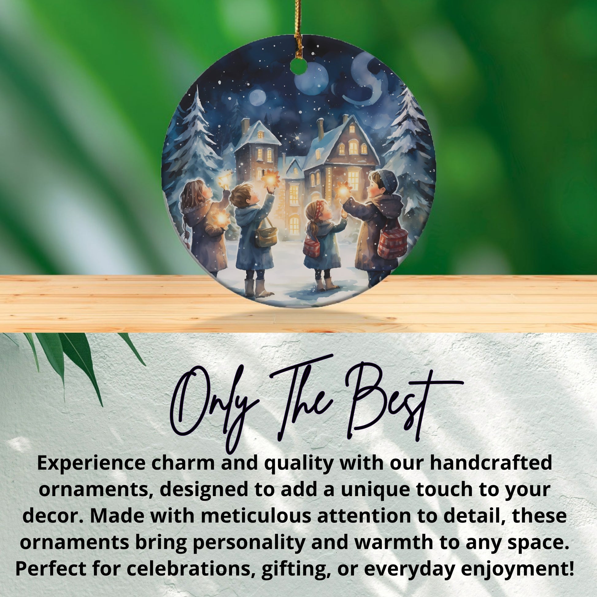Handcrafted Holiday Scene Decorative Ornament product